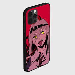 Чехол для iPhone 12 Pro Max Человек-бензопила : Паэур с рожками, цвет: 3D-черный — фото 2