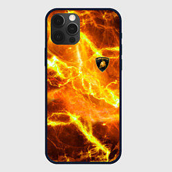 Чехол для iPhone 12 Pro Max Lamborghini - яркие молнии, цвет: 3D-черный