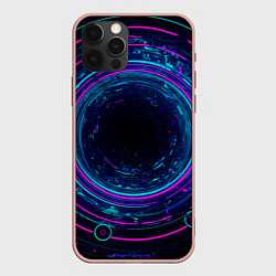 Чехол для iPhone 12 Pro Max Неоновый тоннель - портал, цвет: 3D-светло-розовый