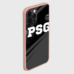 Чехол для iPhone 12 Pro Max PSG sport на темном фоне: символ сверху, цвет: 3D-светло-розовый — фото 2