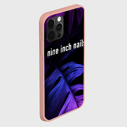 Чехол для iPhone 12 Pro Max Nine Inch Nails neon monstera, цвет: 3D-светло-розовый — фото 2