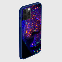 Чехол для iPhone 12 Pro Max Силуэт лица из мазков красок, цвет: 3D-тёмно-синий — фото 2