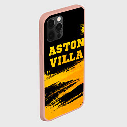 Чехол для iPhone 12 Pro Max Aston Villa - gold gradient: символ сверху, цвет: 3D-светло-розовый — фото 2