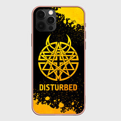 Чехол для iPhone 12 Pro Max Disturbed - gold gradient, цвет: 3D-светло-розовый