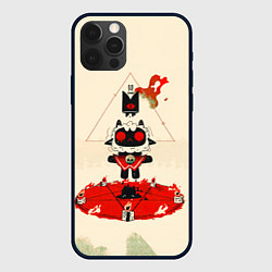 Чехол для iPhone 12 Pro Max Cult of the lamb art, цвет: 3D-черный