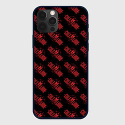 Чехол для iPhone 12 Pro Max Cult of the lamb pattern, цвет: 3D-черный