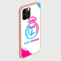 Чехол для iPhone 12 Pro Max Real Madrid neon gradient style, цвет: 3D-светло-розовый — фото 2