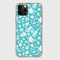 Чехол для iPhone 12 Pro Max Нежный цветочный паттерн, цвет: 3D-светло-розовый