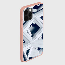Чехол для iPhone 12 Pro Max Абстрактное множество металлический пластин, цвет: 3D-светло-розовый — фото 2