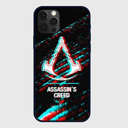 Чехол для iPhone 12 Pro Max Assassins Creed в стиле glitch и баги графики на т, цвет: 3D-черный