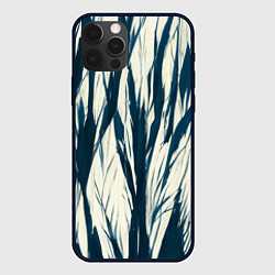 Чехол для iPhone 12 Pro Max Синие рваные полосы, цвет: 3D-черный