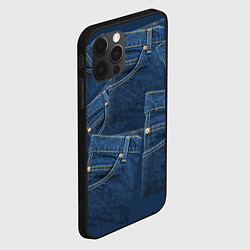 Чехол для iPhone 12 Pro Max Джинсовка jeans, цвет: 3D-черный — фото 2