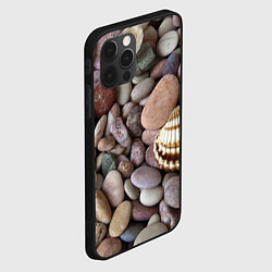 Чехол для iPhone 12 Pro Max Морские камни и ракушки, цвет: 3D-черный — фото 2