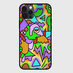 Чехол для iPhone 12 Pro Max Яркая психоделическая картинка, цвет: 3D-черный