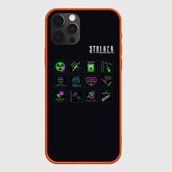 Чехол для iPhone 12 Pro Max STALKER Стикеры Припять, цвет: 3D-красный