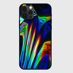 Чехол для iPhone 12 Pro Max Волнообразные абстрактные линии, цвет: 3D-черный