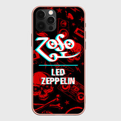 Чехол для iPhone 12 Pro Max Led Zeppelin rock glitch, цвет: 3D-светло-розовый