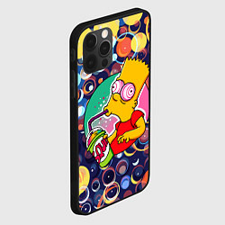 Чехол для iPhone 12 Pro Max Bart Simpson пьёт лимонад, цвет: 3D-черный — фото 2