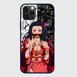Чехол для iPhone 12 Pro Max Незуко - Клинок рассекающий демонов, цвет: 3D-черный