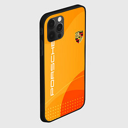 Чехол для iPhone 12 Pro Max Porsche Жёлтая абстракция, цвет: 3D-черный — фото 2