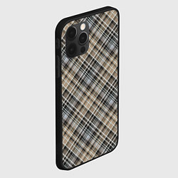 Чехол для iPhone 12 Pro Max Классический клетчатый , бежево-коричневый фон, цвет: 3D-черный — фото 2