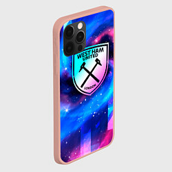 Чехол для iPhone 12 Pro Max West Ham неоновый космос, цвет: 3D-светло-розовый — фото 2