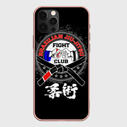 Чехол для iPhone 12 Pro Max Jiujitsu brazilian splashes logo, цвет: 3D-светло-розовый