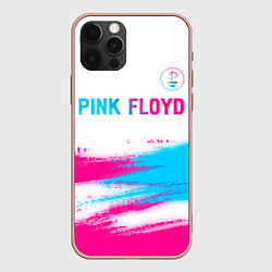 Чехол iPhone 12 Pro Max Pink Floyd neon gradient style: символ сверху