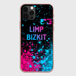 Чехол для iPhone 12 Pro Max Limp Bizkit - neon gradient: символ сверху, цвет: 3D-светло-розовый