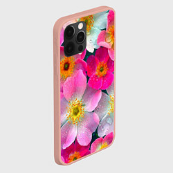 Чехол для iPhone 12 Pro Max Сказочные разноцветные цветы, цвет: 3D-светло-розовый — фото 2