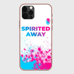 Чехол для iPhone 12 Pro Max Spirited Away neon gradient style: символ сверху, цвет: 3D-светло-розовый