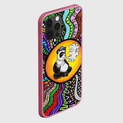 Чехол для iPhone 12 Pro Max Психоделическая панда и вейп, цвет: 3D-малиновый — фото 2