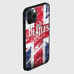 Чехол для iPhone 12 Pro Max The Beatles - лого на фоне флага Великобритании, цвет: 3D-черный — фото 2