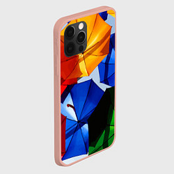 Чехол для iPhone 12 Pro Max Разноцветные зонтики, цвет: 3D-светло-розовый — фото 2