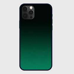 Чехол iPhone 12 Pro Max Черный и бирюзово - зеленый, текстурированный под