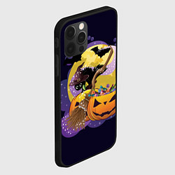 Чехол для iPhone 12 Pro Max Чёрный котёнок и тыквы, цвет: 3D-черный — фото 2