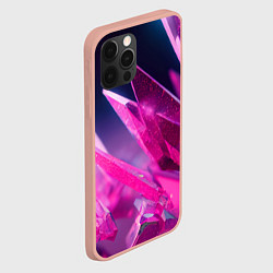 Чехол для iPhone 12 Pro Max Розовые кристаллы, цвет: 3D-светло-розовый — фото 2