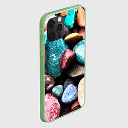 Чехол для iPhone 12 Pro Max Камни разноцветные, цвет: 3D-салатовый — фото 2