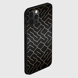 Чехол для iPhone 12 Pro Max Black Gold - Лабиринт, цвет: 3D-черный — фото 2