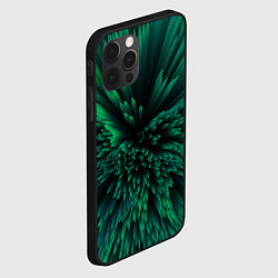 Чехол для iPhone 12 Pro Max Объёмные острые зелёные фигуры, цвет: 3D-черный — фото 2