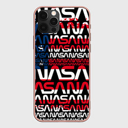 Чехол для iPhone 12 Pro Max Nasa usa флаг, цвет: 3D-светло-розовый