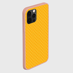 Чехол для iPhone 12 Pro Max Желтые связанные узоры, цвет: 3D-светло-розовый — фото 2