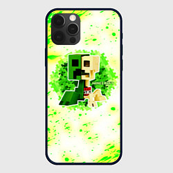 Чехол для iPhone 12 Pro Max Minecraft creeper green, цвет: 3D-черный