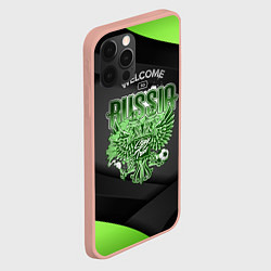 Чехол для iPhone 12 Pro Max Герб России - спортивный черно-зеленый стиль, цвет: 3D-светло-розовый — фото 2