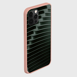 Чехол для iPhone 12 Pro Max Наноброня - чёрные волнообразные пластины, цвет: 3D-светло-розовый — фото 2