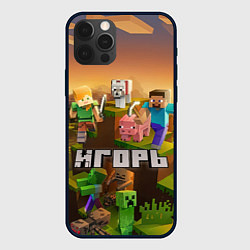 Чехол для iPhone 12 Pro Max Игорь Minecraft, цвет: 3D-черный