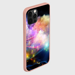 Чехол для iPhone 12 Pro Max Светящиеся точки и дым, цвет: 3D-светло-розовый — фото 2