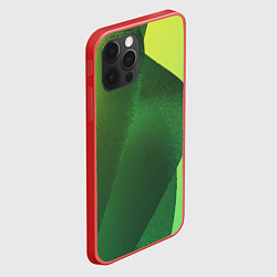 Чехол для iPhone 12 Pro Max Зелёные абстрактные волны, цвет: 3D-красный — фото 2