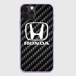 Чехол для iPhone 12 Pro Max Honda абстракция карбон, цвет: 3D-сиреневый