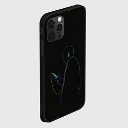 Чехол для iPhone 12 Pro Max Человек слушает музыку, цвет: 3D-черный — фото 2